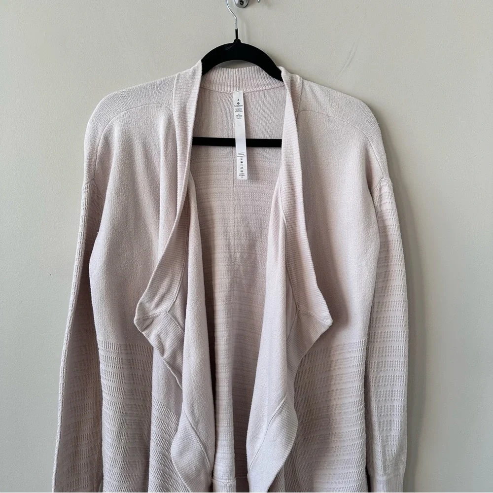 Lululemon-Open Cotton/Silk Waterfall Cardigan (Size:4) - Picture 5 of 11